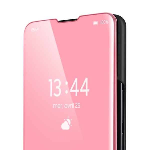 Fodral för Honor Magic 7 Lite Flip Spegel Stöd Roséguld Rosa