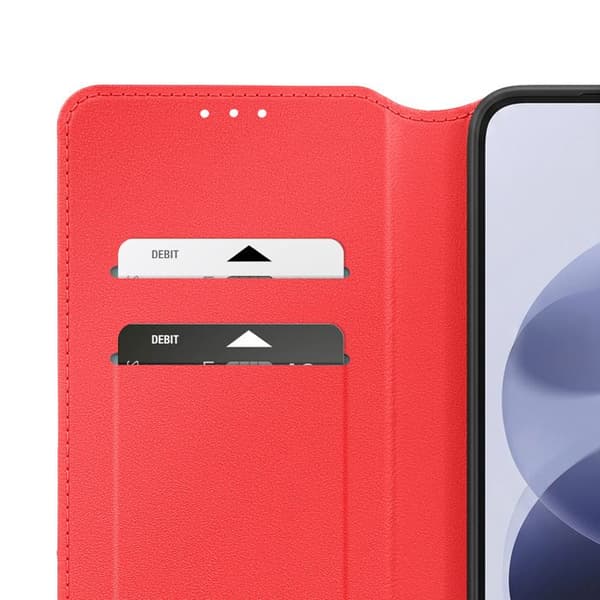 Flip Cover til Redmi Note 17 Standfunktion Classic Edition Rød Röd