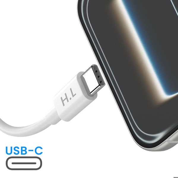USB-C til USB-C kabel til smartphone / laptop Quick Charge 40W med 2m hvid ledning
