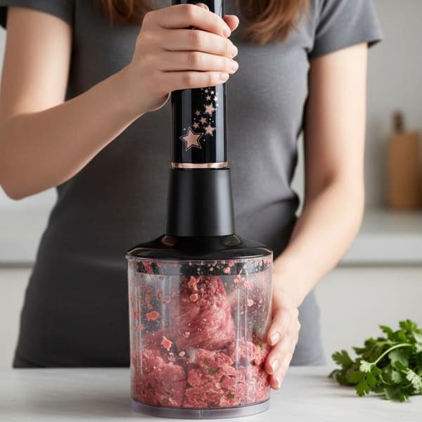 Stavblender 600W - SOKANY - 4 i 1 - Hakker - Piskeris - Grå Grå