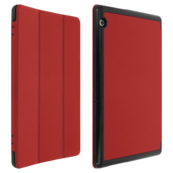 Housse - AVIZAR - Mediapad T5 10.0 - Fickfodral Folio - Video Stöd - Soft Touch Skydd Röd