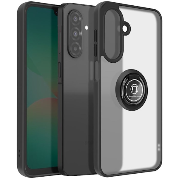Skydd för Samsung Galaxy A26 Magnetisk Ring Genomskinlig Svart Svart