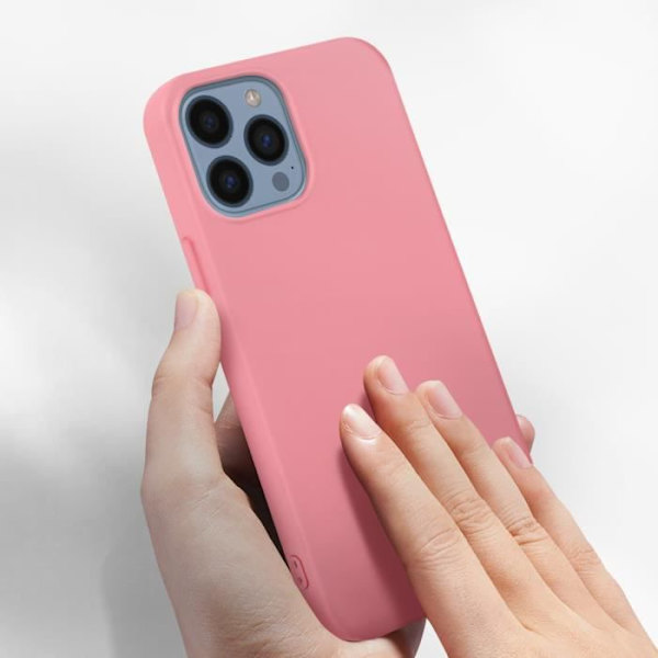 Skyddsskal - Ej specificerat - iPhone 13 Pro Max - Halvstyvt silikon - Soft-touch finish - Rosa Rosa