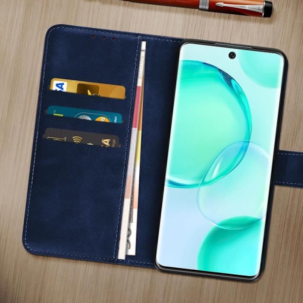 Étui Honor 50 och Huawei nova 9 - AVIZAR - Folio Plånbok Stöd Funktion för Video - Blå Blå