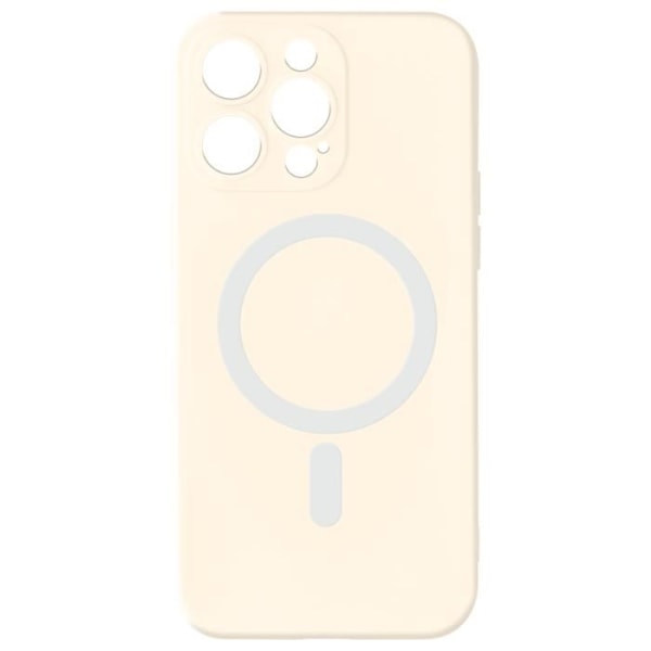 Coque Magsafe - AVIZAR - iPhone 15 Pro Max - Silikone Soft-touch - Hvid beige - Modstandsdygtig beskyttelse Vit