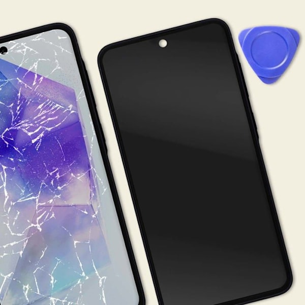 LCD-skärm för Samsung Galaxy A55 med touchglas och svart Relife-chassi Svart