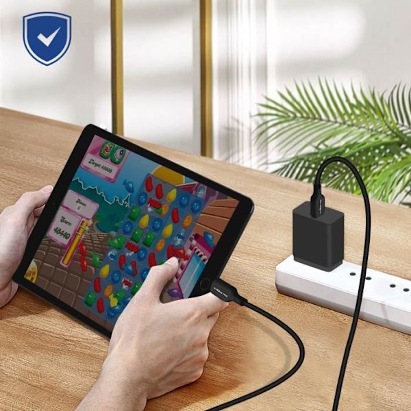 USB-C til Lightning Power Delivery 3A Opladning Synkronisering Akashi Sort