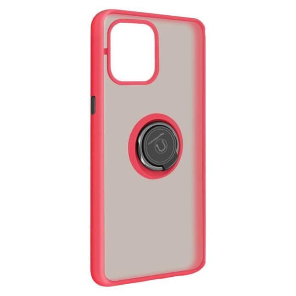 Coque iPhone 12 / 12 Pro - Bi-materiale - Rød - Metallring - Video Støtte - Stødabsorbent Röd