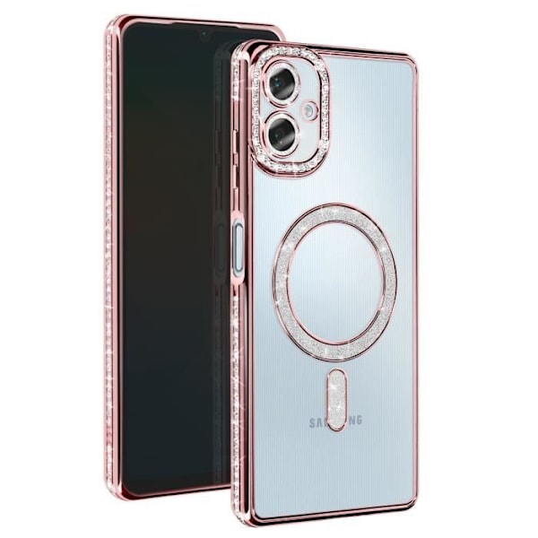 Coque Diamant för Samsung Galaxy A06 MagSafe Kontur Strass Rosa Champagne Rosa