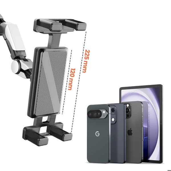 Support Bil - AVIZAR - Universell - Sugpropp - Justerbar Arm - 360° Rotera Svart