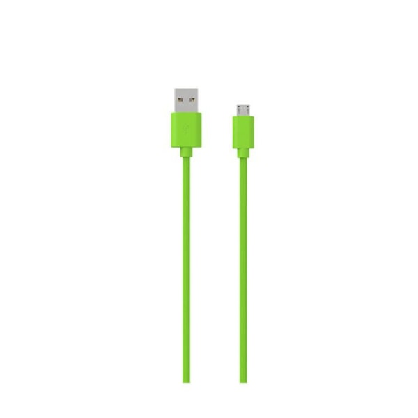 Micro-USB - USB-A - Jaym - 1,5m - 2,4A - Lataus ja Synkronointi - Vihreä