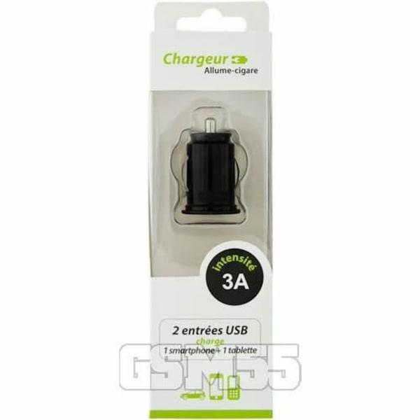 Autolaturi - Moxie - 2 USB-porttia 1A/2A - Pikalataus - Samanaikainen lataus - 3000mAh