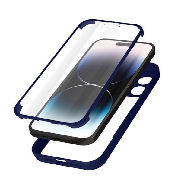 Fodral för iPhone 14 Pro Max Baksida Plexiglas och Front Polymer Outline blå Blå
