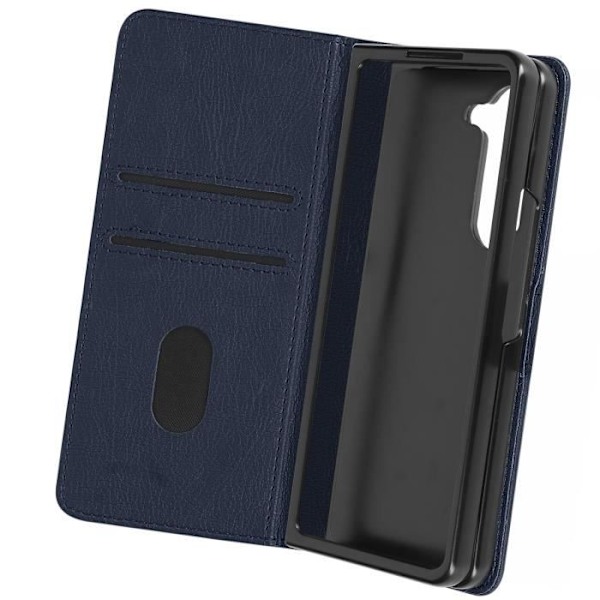Fodral för Galaxy Z Fold 5 Med kortficka Magnetflik Chesterfield Mörkblå
