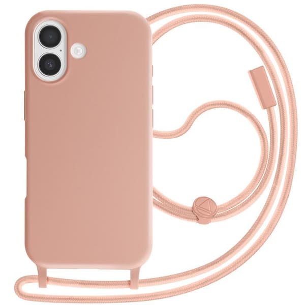 Telefoncovers - AVIZAR - iPhone 17 - Silikone Soft Touch - Justerbart kabel - Rosé champagne Rosa