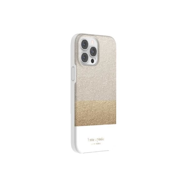 Cover til iPhone 12 Pro Max / 13 Pro Max Magsafe Glitter Block Range Glitter Kate Spade Gold Vit