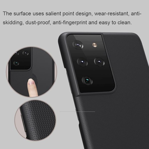 Skyddsfodral för Samsung Galaxy S21 Ultra 5G - Nillkin Super Frosted Shield - Svart svart