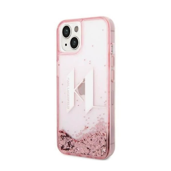 Karl Lagerfeld Liquid Glitter Big Logo Case - Kotelo iPhone 14:lle (vaaleanpunainen) - 3666339085643