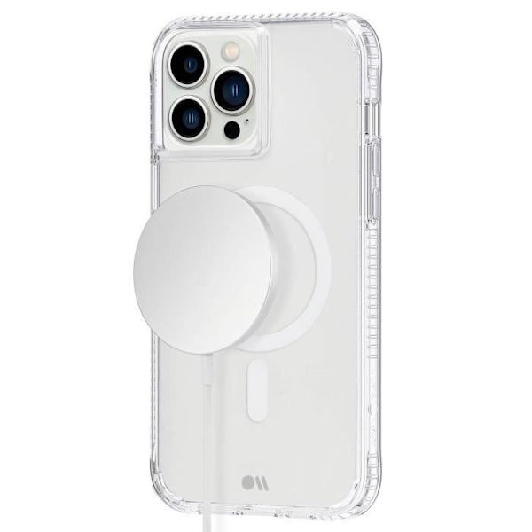 Beskyttelsesskal - Case Mate - iPhone 13 Pro - Hård - Transparent Hvid - MagSafe-kompatibel Klar vit
