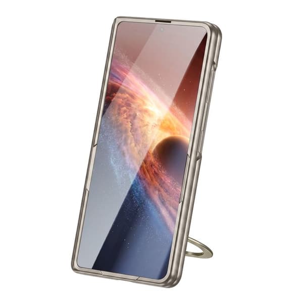 Helcover til Honor Magic V6 med støtte-ring og grå hærdet glas Grå