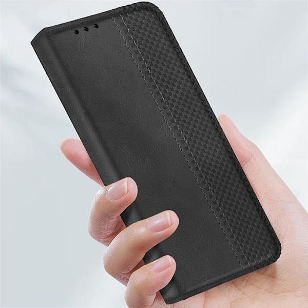 Etui til Xiaomi Poco X6 Pro tegnebogsstativ Mosaikmønster sort Svart