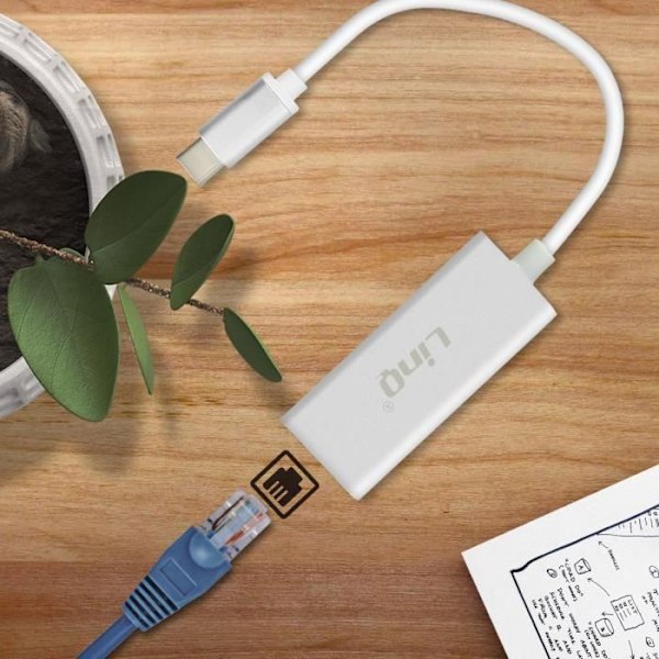 Ethernet-sovitin - LinQ - TPC-H515 - Nopea ja turvallinen yhteysnopeus - USB-C - Kompakti muotoilu