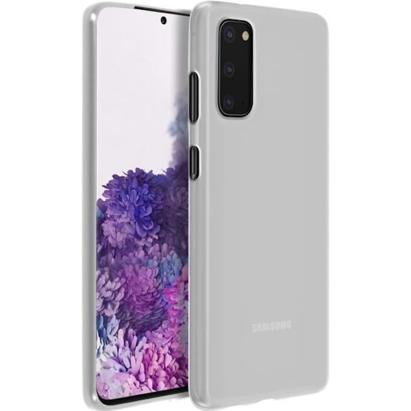 Kotelo - AVIZAR - Samsung Galaxy S20 - Silikonigeeli - Ultraohut - Himmeä valkoinen Frostad vit