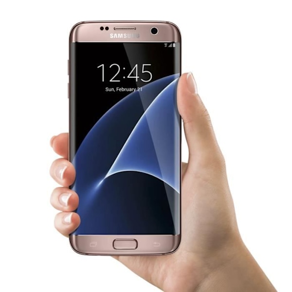 Komplet Block Galaxy S7 Edge LCD-skærm Touch Glas Original champagne pink Pink