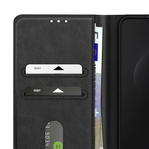 Etui til Samsung Galaxy S25 Edge Klap Pung og Video Støtte Sort Svart