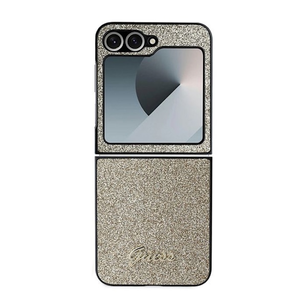 Samsung Galaxy Z Flip6 Fodral - Guess Glitter Script (GUHCZZF6HGGSHD) - Guld
