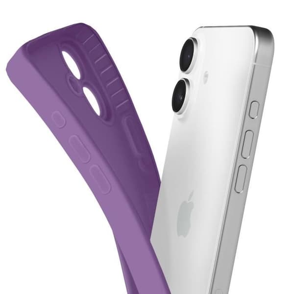 Siliconfodral för iPhone 16 Slät Skyddad Kamerablock Lila Lila