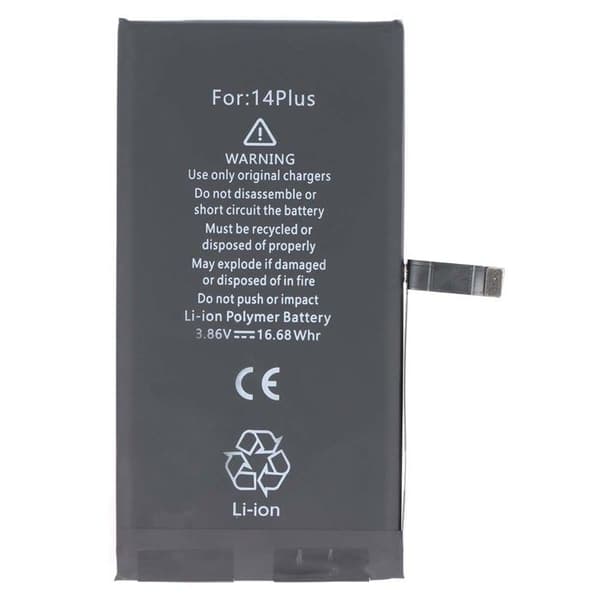Batteri - AVIZAR - iPhone 14 Plus - Li-polymer 3.86V - 4325mAh - Sort Svart