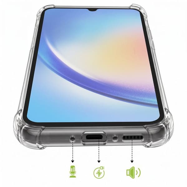 Siliconfodral för Galaxy A34 5G med förstärkta hörn Mayaxess Transparent Vit