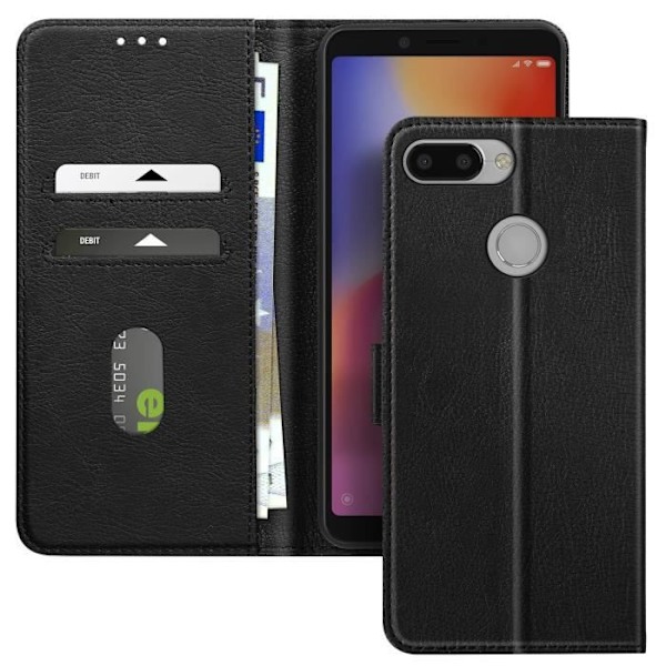 Etui til Xiaomi Redmi 6 Klap Pung og Video Støtte Sort Svart