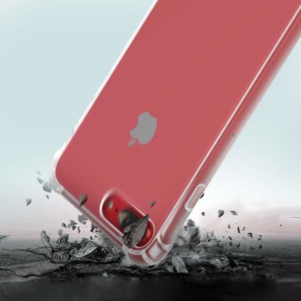 Coque iPhone 8 Plus og 7 Plus - AVIZAR - Blød silicone - Transparent - Stødabsorberende hjørner - Glat Transparent