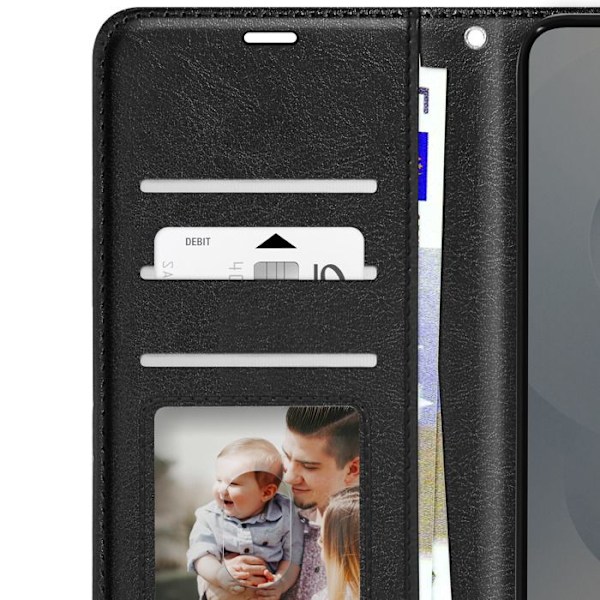 Étui til Samsung Galaxy S25 Edge Klap Portemonnaie Støtte Mayaxess Sort Svart