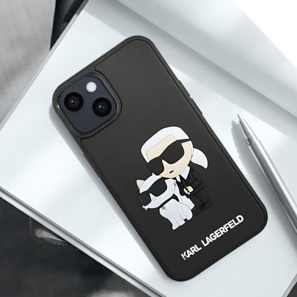 Cover til iPhone 15 Plus Bi-materiale forhøjede kanter Karl Lagerfeld Sort Svart