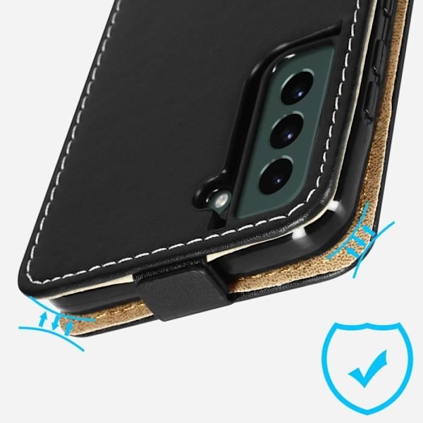 Samsung Galaxy S22 Vertical Flip Case Korthållare - Svart Svart