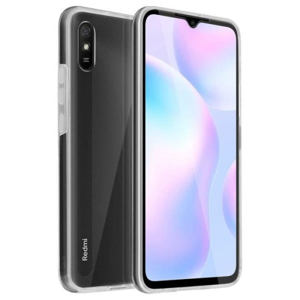 Suojakuori - AVIZAR - Xiaomi Redmi 9A - Kova takaosa - Pehmeä etuosa - Transparentti Transparent