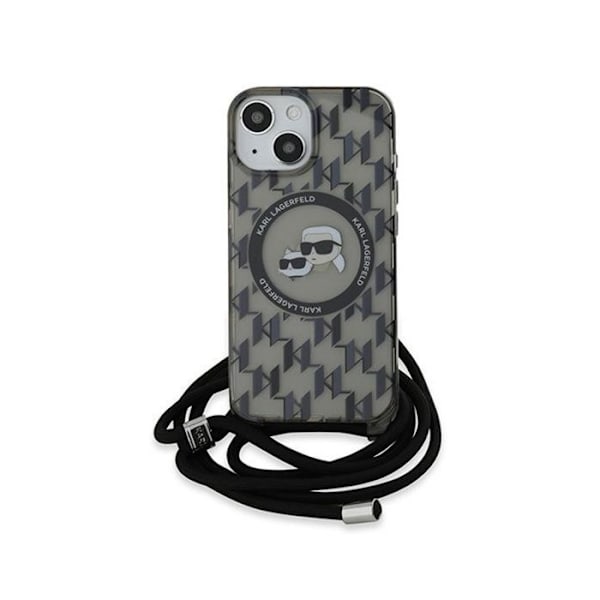 Karl Lagerfeld IML Karl & Choupette Head MagSafe Monogram Crossbody - Fodral för iPhone 15/14/13 (svart)