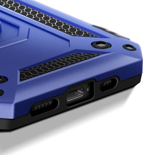 iPhone 16e Cover - Hybrid - Blå - Stødabsorberende - Video Støtte Ring - Magnetisk Kompatibel Blå