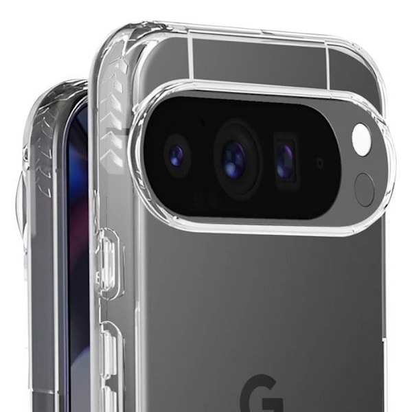 Cover til Google Pixel 9 og 9 Pro Forstærket stødsikker anti-fald 3m Force Cover Transparent Transparent