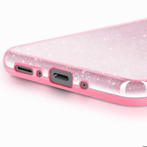 Cover til Galaxy A17 Bi-Materiale Design og Glitrende Rosa Rosa