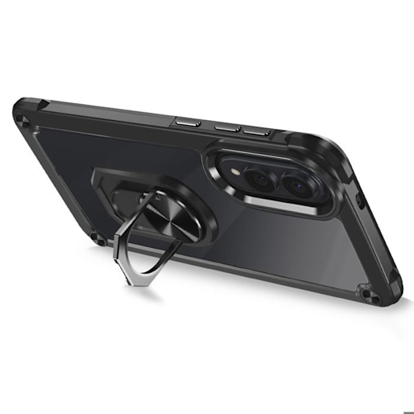 Coque för Samsung Galaxy S25 Edge Magnetisk Ring Stativ Video Svart Svart