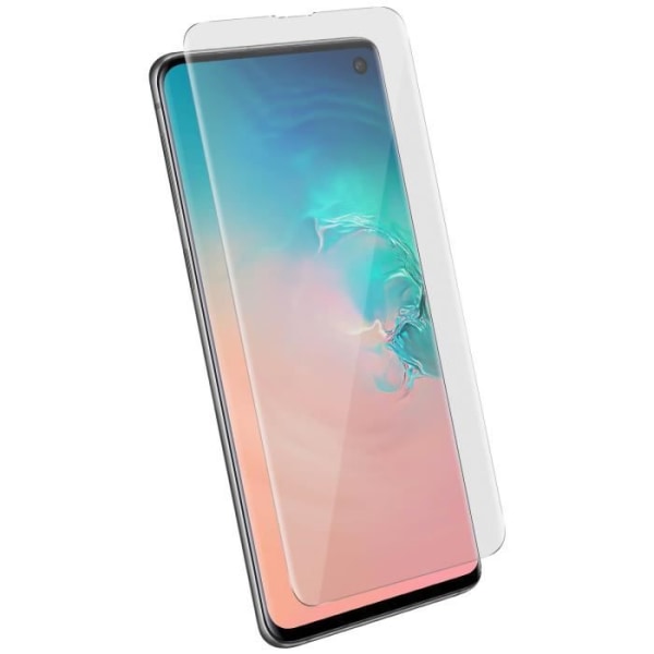 Galaxy S10 Curved härdat glasfilm + LED-lampsats + vit självhäftande vätska