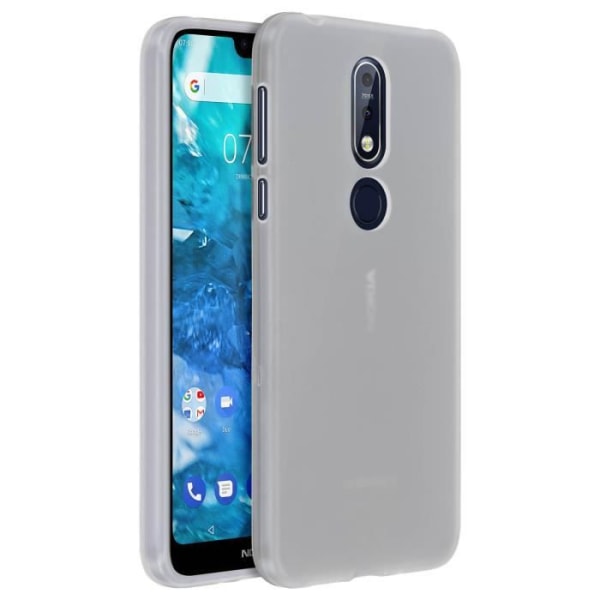 Coque - Nokia - 7.1 - Mjuk Silikon - Ultra-tunn - Frostvit Frostad vit