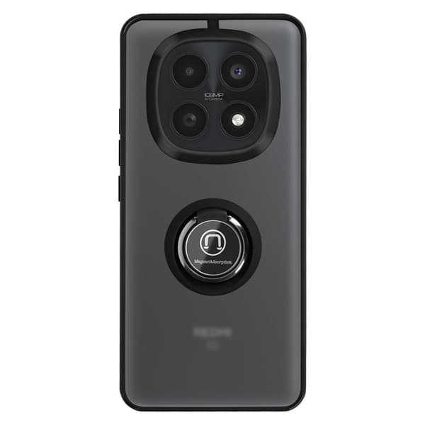 Cover til Redmi Note 15 med roterende magnetisk ring og mat sort finish Svart