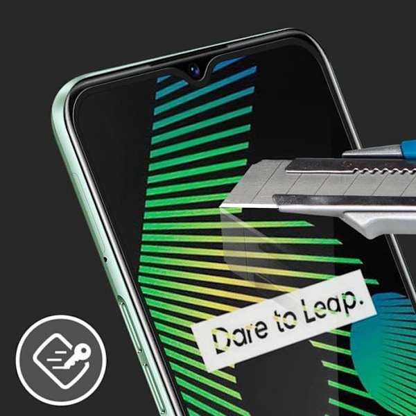 Amorus hærdet glasfilm til Realme 6i - Anti-fingeraftryk og modstandsdygtig over for stød og ridser - Sort Svart