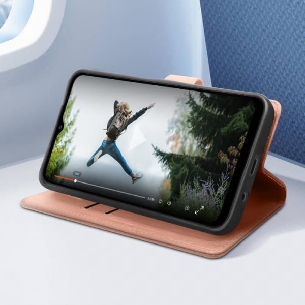 Etui til Samsung S9 Plus tegnebog og videoholder Champagne Pink Rosa