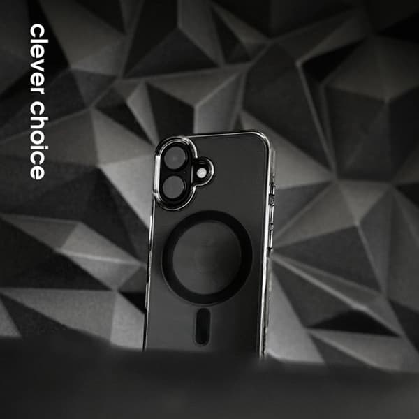 Coque iPhone 15 Pro MagSafe (sort) Crong Clear MAG Pro Sort